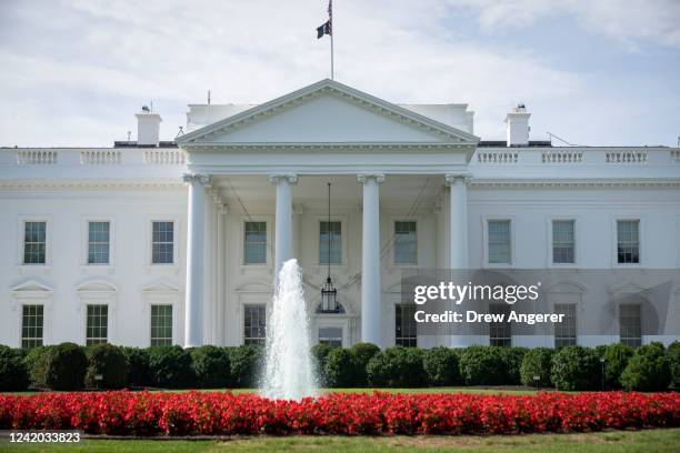 View of the White House after the White House Press Office announced that U.S. President Joe Biden tested positive for COVID-19 on Thursday morning,...