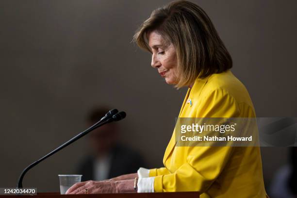 Speaker of the House Nancy Pelosi holds her weekly press conference at the U.S. Capitol on July 21, 2022 in Washington, DC. Pelosi was asked about...