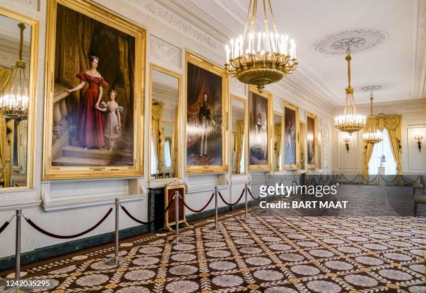 The gallery room of the Noordeinde Palace is pictured in The Hague, on July 21, 2022. - Noordeinde Palace and the Royal Stables in The Hague will be...