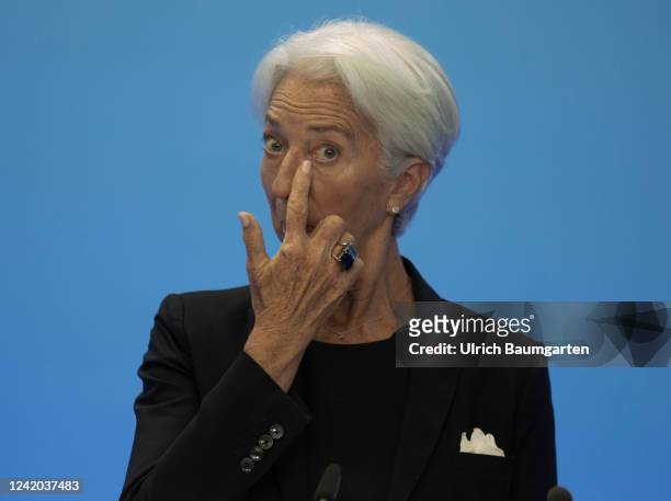 Christine Lagarde, President of the European Central Bank, during the ECB press conference on July 21, 2022 in Frankfurt, Germany.