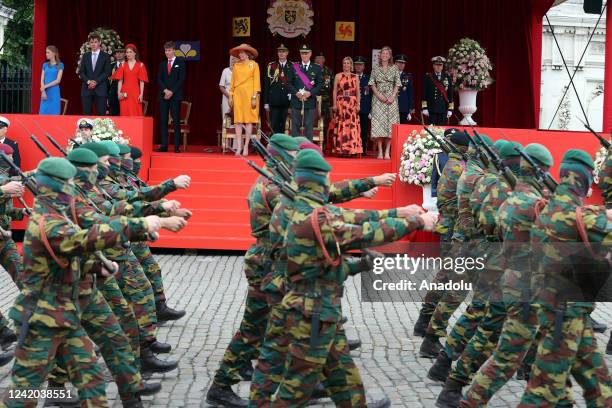 Military parade held within the Belgian National Day celebrations in front of the Royal Palace in Brussels, Belgium, 21 July 2022.