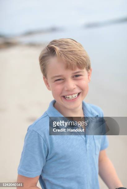 In this handout photo issued on Thursday July 21, 2022 of Prince George whose ninth birthday is on Friday, seen in a portrait taken by his mother the...