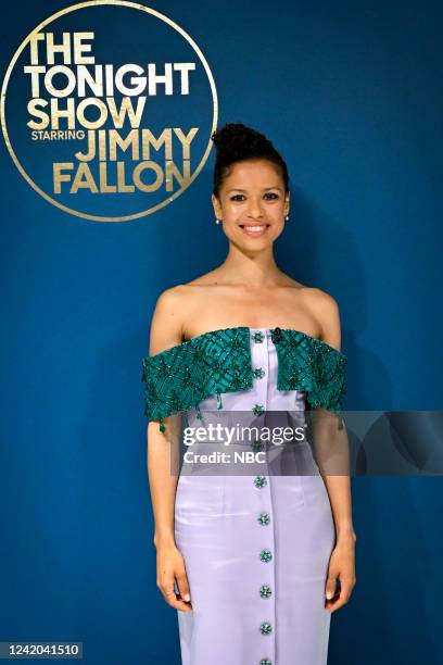 Episode 1686 -- Pictured: Actress Gugu Mbatha-Raw poses backstage on Thursday, July 21, 2022 --
