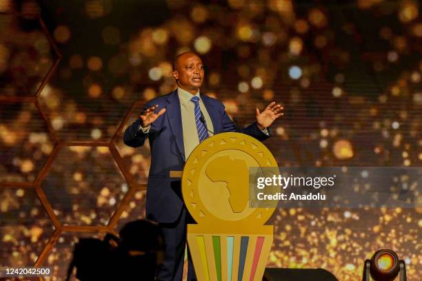 Patrice Motsepe, President of African Football Confederation speaks during the Confederation of African Football's awards ceremony in Rabat, Morocco...