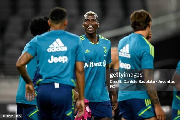 Paul Pogba of Juventus during a training session at Allegiant Stadium on July 21, 2022 in Las Vegas, United States.