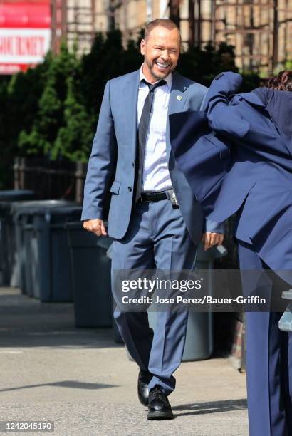 Donnie Wahlberg is seen on the set of "Blue Bloods" on July 21, 2022 in New York City.