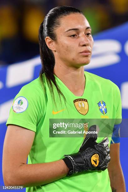 Lorena goalkeeper of Brazil during a Group B match between Brazil and Peru as part of Women's CONMEBOL Copa America Peru 2022 at Estadio Pascual...