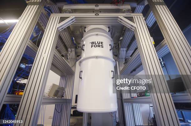 Quantum computer is pictured at the Hangzhou International Science and Innovation Center of Zhejiang University in Xiaoshan district of Hangzhou,...