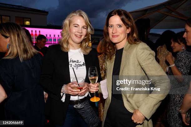 Linda Teuteberg and Jennifer Wilton during the Frauen100 Get-Together at Hotel De Rome on July 21, 2022 in Berlin, Germany.