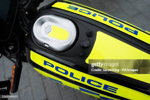 An all-electric Harley Davidson 'LiveWire' motorcycle by New Street station, Birmingham, ahead of the commonwealth games . The eye-catching Harleys,...