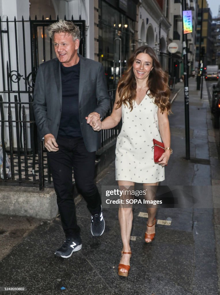 Gordon Ramsay OBE and Tana Ramsay seen attending the ITV Summer Party
