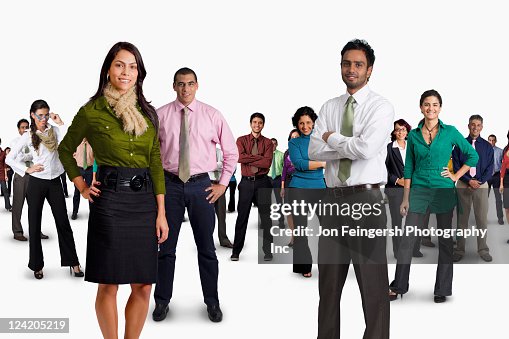 Diverse business people standing together Diverse business people standing together