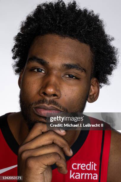 Tari Eason of the Houston Rockets poses for a portrait during 2022 NBA Rookie Photo Shoot on July 15, 2022 at UNLV Campus in Las Vegas, Nevada. NOTE...