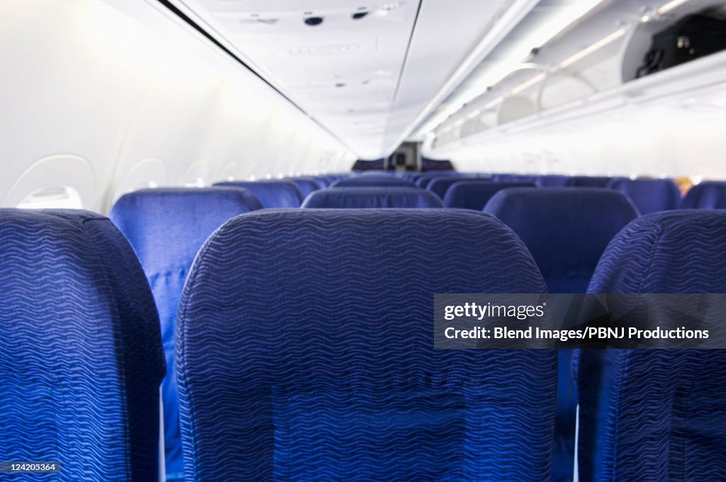 Empty airplane cabin