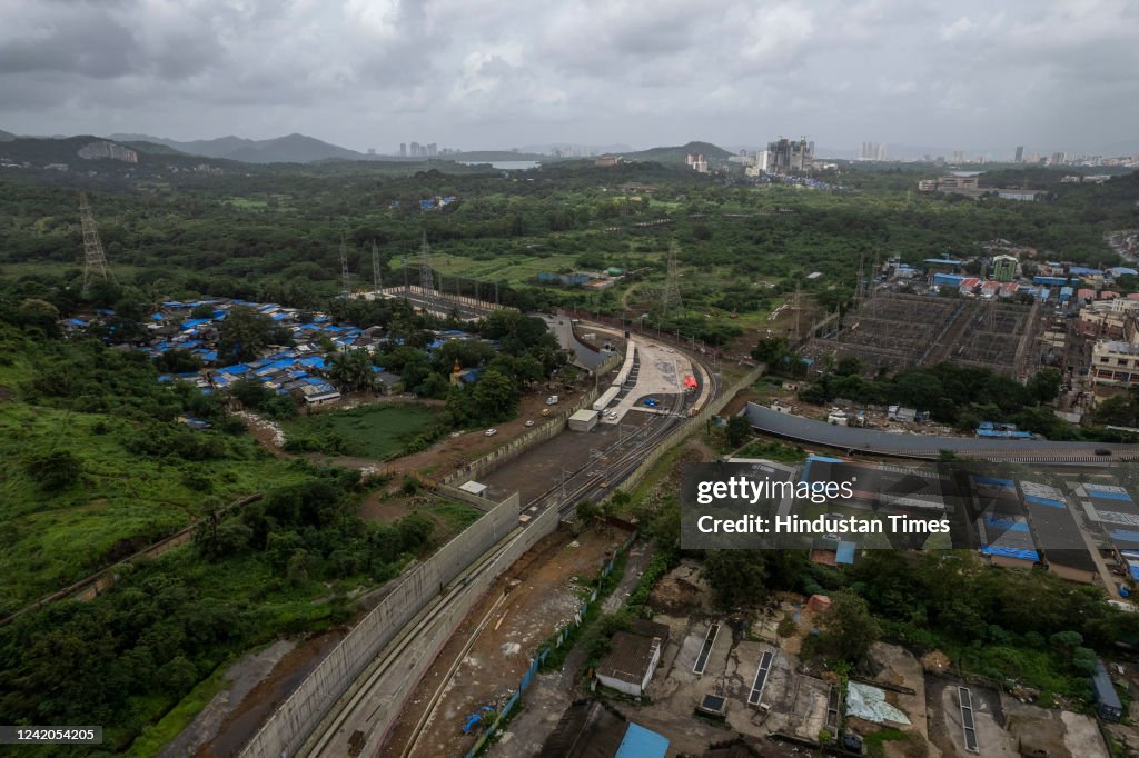 Array Colony Aerial view of Aarey Colony at Goregaon on July 22, 2022 in Mumbai ...