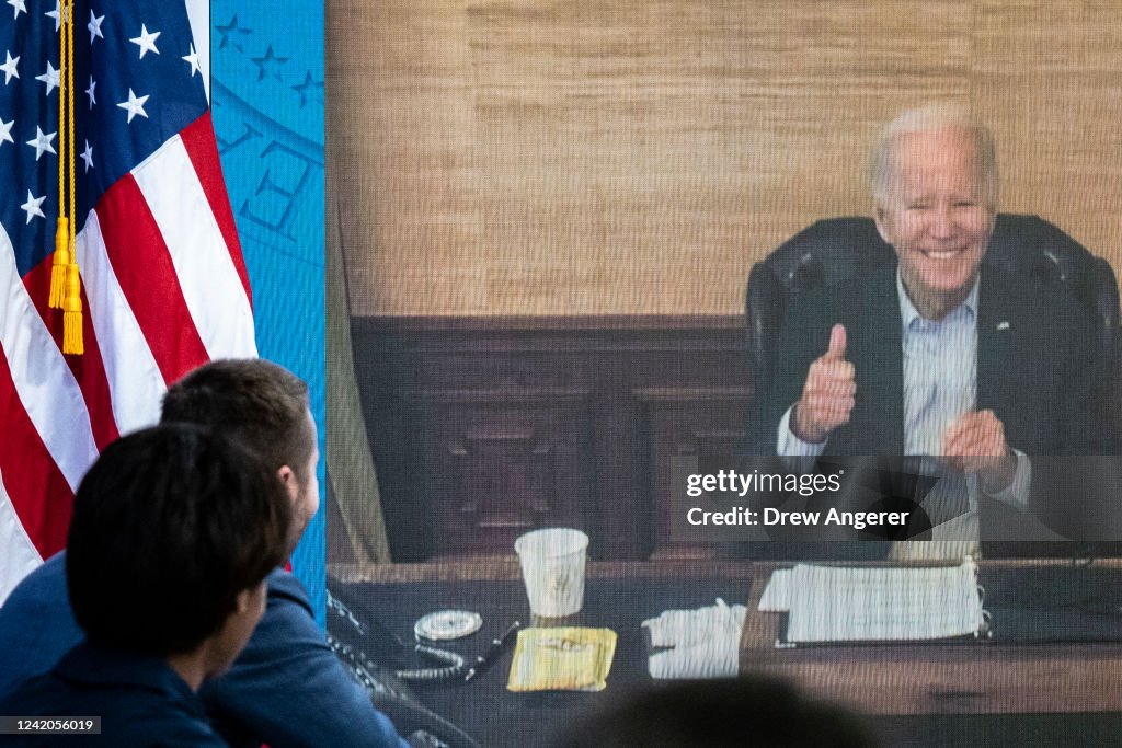 President Biden Meets Virtually With His Economic Team At White House