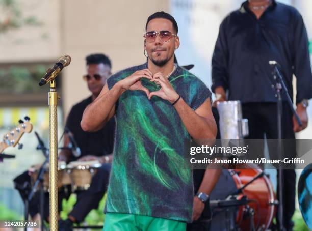 Romeo Santos performs on stage at the Citi Concert Series for the "Today" show at Rockefeller Plaza on July 22, 2022 in New York City.