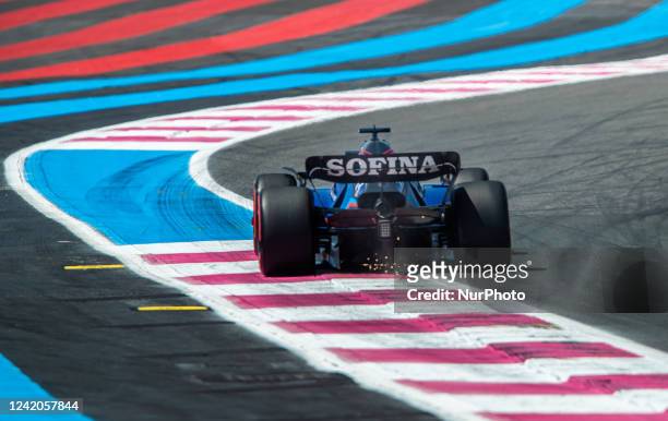 Alexander Albon of Thailand and Williams Racing driver goes during the practice session at French Lenovo Formula 1 Grand Prix on July 22, 2022 in Le...