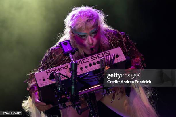 Peaches performs live on stage during a concert at Huxleys Neue Welt on July 22, 2022 in Berlin, Germany.