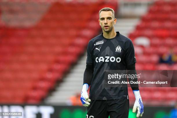 Marseilles Pau Lopez during the Football Friendly match between Middlesbrough and Olympique de Marseille at Riverside Stadium on July 22, 2022 in...