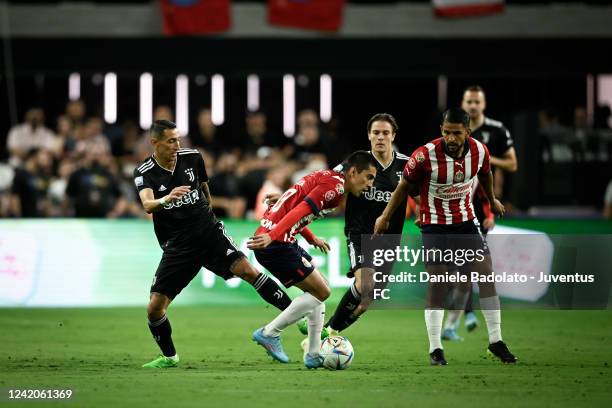 Angel Di Maria of Juventus during the Preseason Friendly match between Juventus and Chivas de Guadalajara at Allegiant Stadium on July 22, 2022 in...