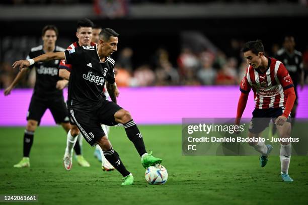 Angel Di Maria of Juventus during the Preseason Friendly match between Juventus and Chivas de Guadalajara at Allegiant Stadium on July 22, 2022 in...