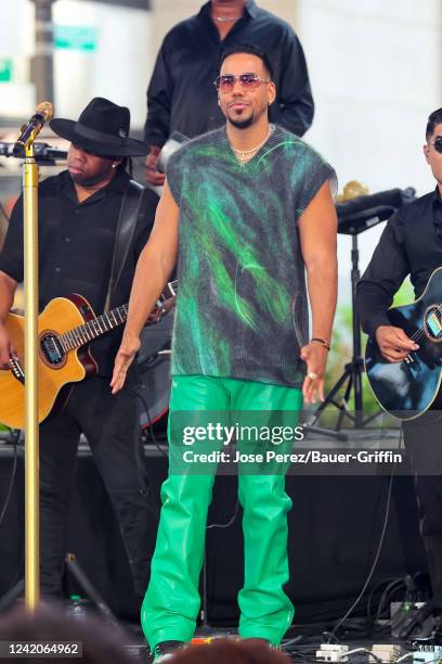 Romeo Santos is seen performing at the Citi Concert Series for the 'Today' show at the Rockefeller Plaza on July 22, 2022 in New York City.