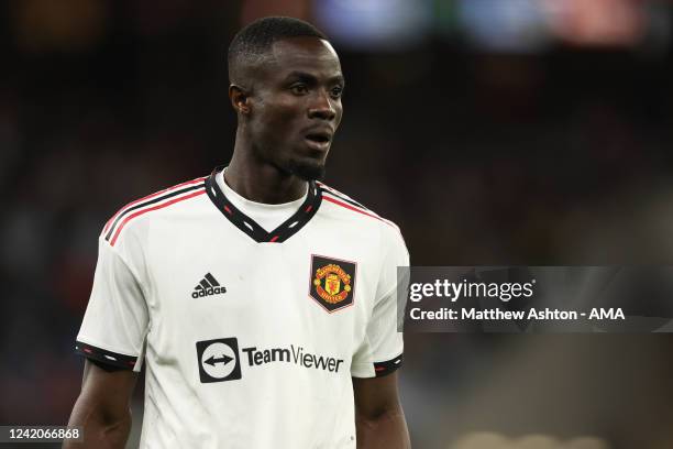 Eric Bailly of Manchester United during the Pre-Season Friendly match between Manchester United and Aston Villa at Optus Stadium on July 23, 2022 in...
