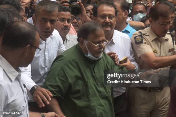 Trinamool Congress leader Partha Chatterjee, former education minister and current Industry and Commerce minister, arrested by Enforcement...