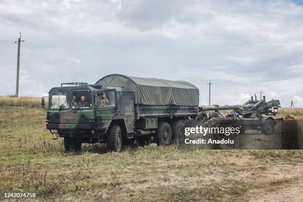 Ukrainian artillerist drive through the Donbass, Donetsk, Ukraine, 23 July 20222