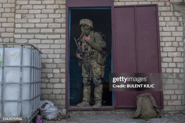 Ukrainian soldier keeps position on the front line in Mykolaiv region on July 23 amid the Russian invasion of Ukraine.