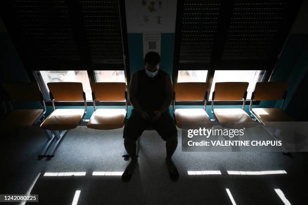 In the emergency room waiting room, a patient waits his turn, in Montauban, southern France, on July 20, 2022. Since July 1, entry to the Montauban...