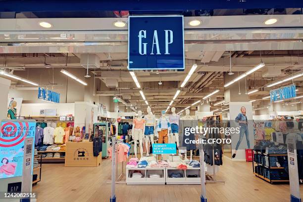 Gap Store is seen in Shanghai, China, On May 11, 2021. Gap Group, the largest US clothing company, is rumoured to be considering selling all of its...