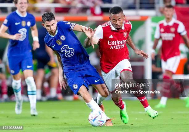 Arsenal forward Gabriel Jesus during the FC Series soccer match between Arsenal FC and Chelsea FC on July 23 at Camping World Stadium in Orlando, FL.