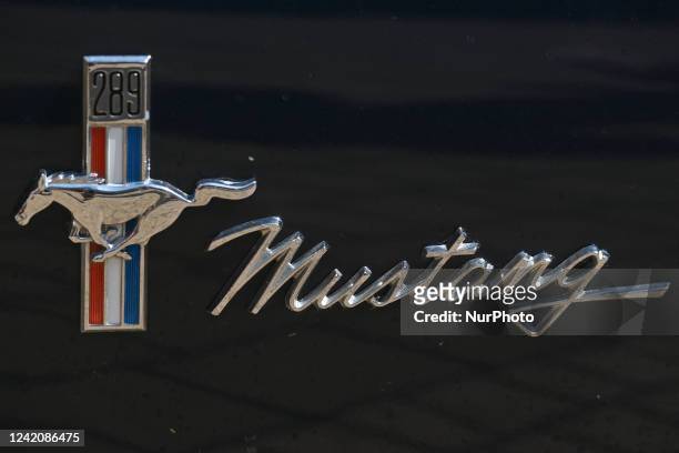 Logo of Ford Mustang seen on a vintage Ford Mustang Fastback car during the 23rd the Podkarpackie Historical Vehicles Rally in Rzeszow. On Saturday,...