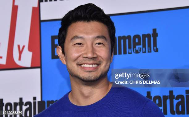 Canadian actor Simu Liu arrives for the annual Entertainment Weekly Comic-Con Bash at the Hard Rock Hotel in San Diego, California, July 23, 2022.