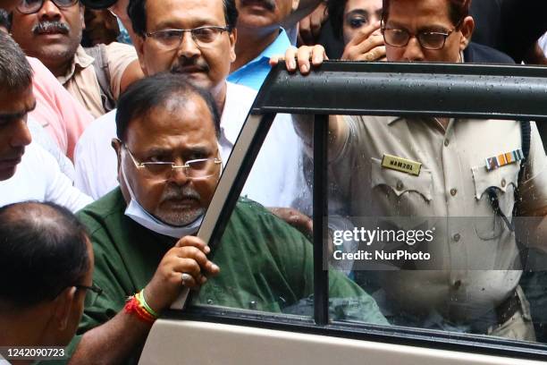 Trinamool Congress leader Partha Chatterjee, former education minister and current Industry and Commerce minister, arrested by Enforcement...