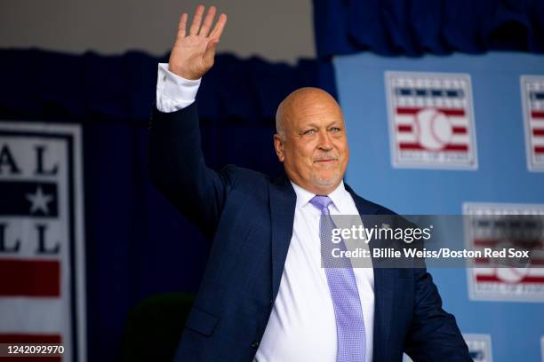 Hall of Fame Cal Ripken Jr. Is introduced during the 2022 Hall of Fame weekend at the National Baseball Hall of Fame on July 24, 2022 in Cooperstown,...