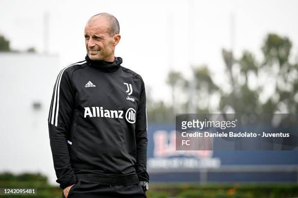 Massimiliano Allegri of Juventus during a training session at LMU on July 24, 2022 in Los Angeles, United States.