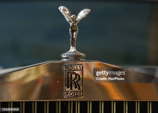 Spirit of Ecstasy, the bonnet ornament sculpture on Rolls-Royce Phantom VI seen during the 23rd Podkarpackie Historical Vehicles Rally in Rzeszow. On...