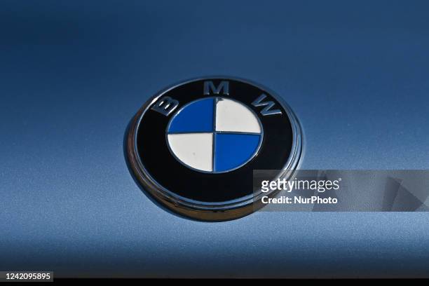 Logo of BMW, seen on a vintage BMW 3.0 CSI, during the 23rd Podkarpackie Historical Vehicles Rally in Rzeszow. On Saturday, July 23 in Rzeszow,...
