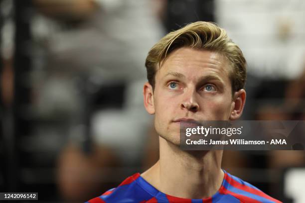 Frenkie de Jong of FC Barcelona during the preseason friendly match between Real Madrid and Barcelona at Allegiant Stadium on July 23, 2022 in Las...