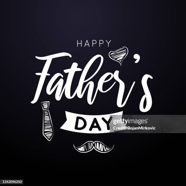 happy father's day card on black background. vector - father's day stock illustrations