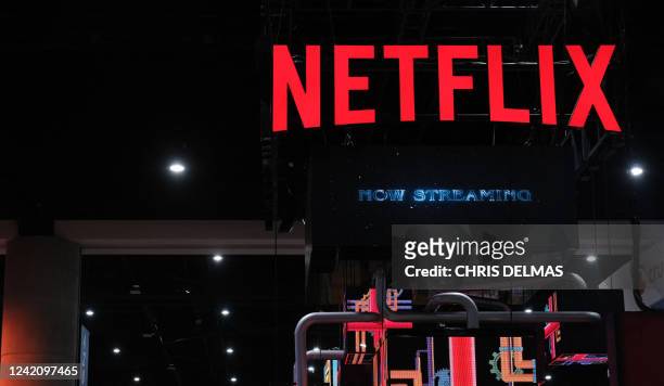 The Netflix streaming service booth is seen during Comic-Con International in San Diego, California, on July 24, 2022.