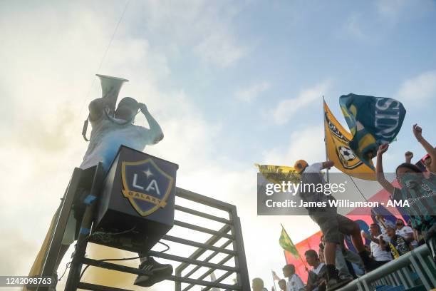 Fans of Los Angeles Galaxy during the Major League Soccer match between Los Angeles Galaxy and Atlanta United FC at Dignity Health Sports Park on...
