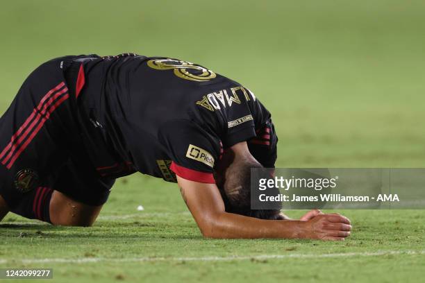 Dejected Thiago Almada of Atlanta United during the Major League Soccer match between Los Angeles Galaxy and Atlanta United FC at Dignity Health...