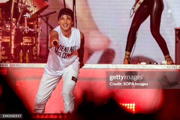 Niccolo Moriconi better known as Ultimo performs live on stage during the Stadi 2022 at San Siro Stadium.