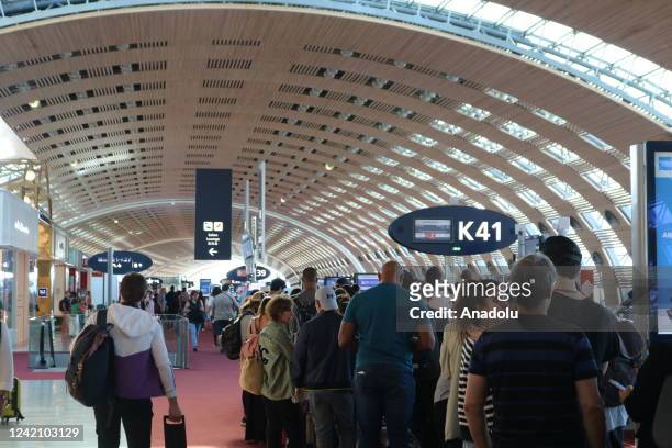 View of Paris Charles de Gaulle Airport as the number of passengers and flights on rise while mass staff shortages continue with flight disruptions,...
