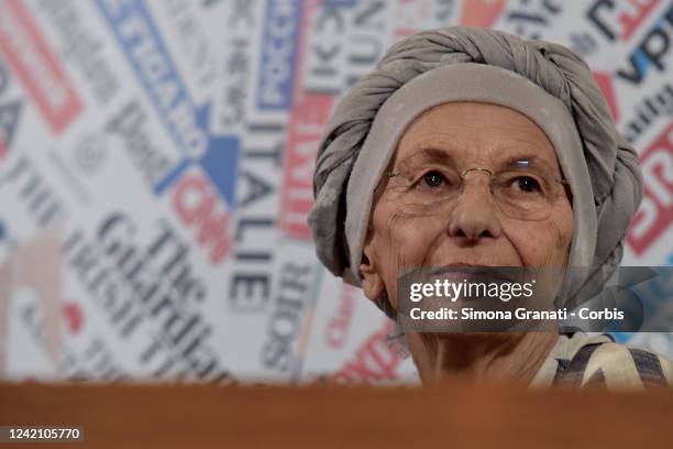 Carlo Calenda leader of Action, and Emma Bonino of + Europa present the "Republican Pact" to the Foreign Press on July 25, 2022 in Rome, Italy....
