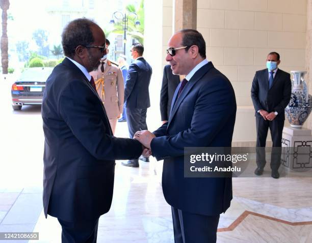 Somalian President Hassan Sheikh Mohamud meets Egyptian President Abdel Fattah al-Sisi in Cairo, Egypt on June 25, 2022.